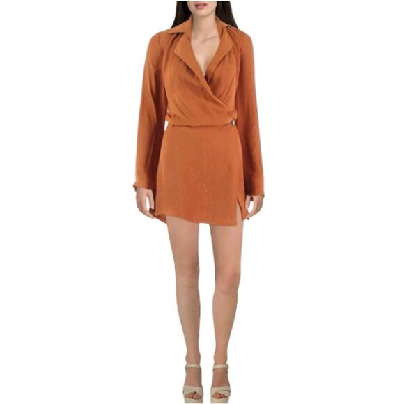 New ~ FREE PEOPLE ~ Simone Notch Lapel Mini Dress Size XS - Picture 1 of 11